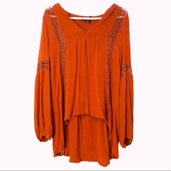 Blu Pepper Tops - Blue Pepper, Burnt Orange Large Blouse